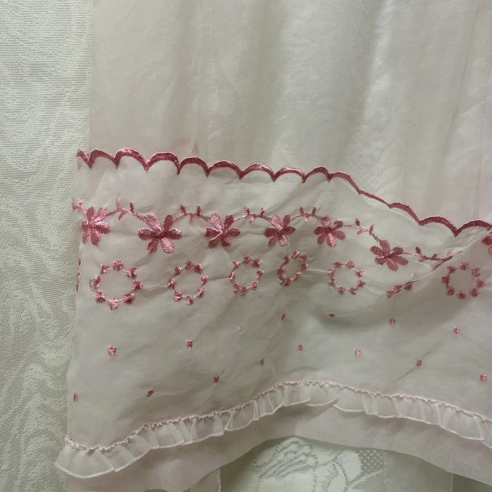 Vintage Sheer Pink Mid-Century Apron‎  1950s Apparel Housewife Costume Grandma